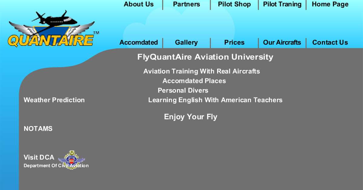 FlyQuantaire Aviation Website Design