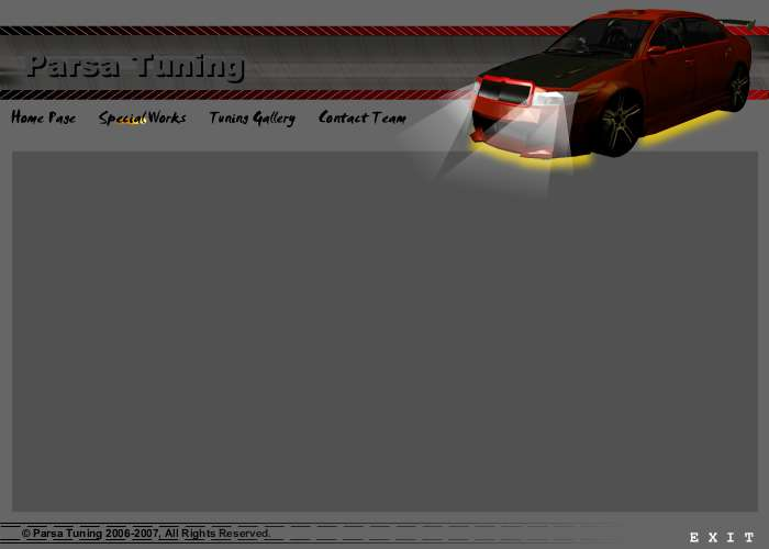 Parsa Tuning – Flash Website Template for Car Tuning Company